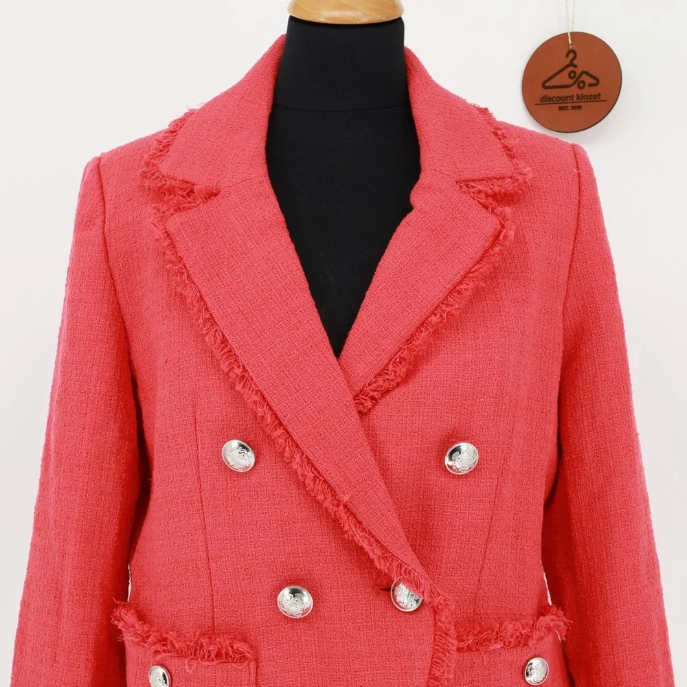 HOUSE OF HARLOW‎ 1960 Double Breasted Tweed Blazer - Picture 4 of 9